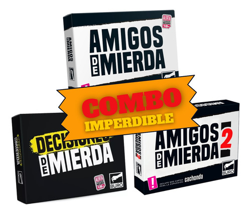 Combo X3 Buró Juegos De Cartas Amigos Y Decisiones De Mierda