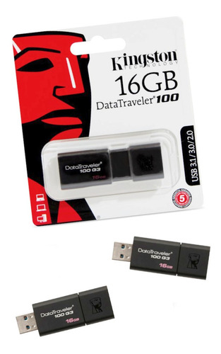 Kit 3 Pendrives Kingston 16gb Datatraveler Usb 3.1/3.0/2.0