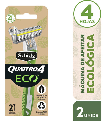 Schick Quattro4 Eco Maquina De Afeitar X2und