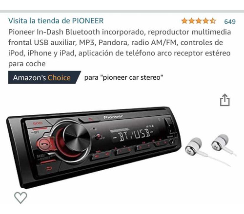 Equipo De Sonido Pioneer Mvh-s215bt Para Carro