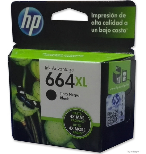 Combo 2 Cartucho Tinta Hp 664xl Negro F6v31al Original Alto