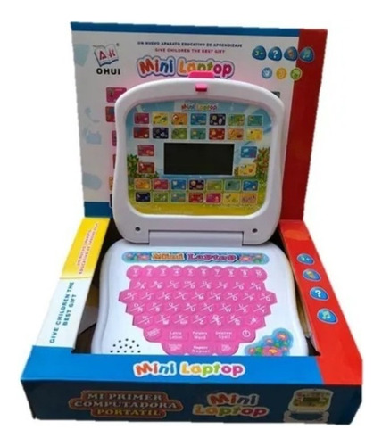 Laptop Computadora Juguete Infantil Didactico Niños Color Rosa Chicle