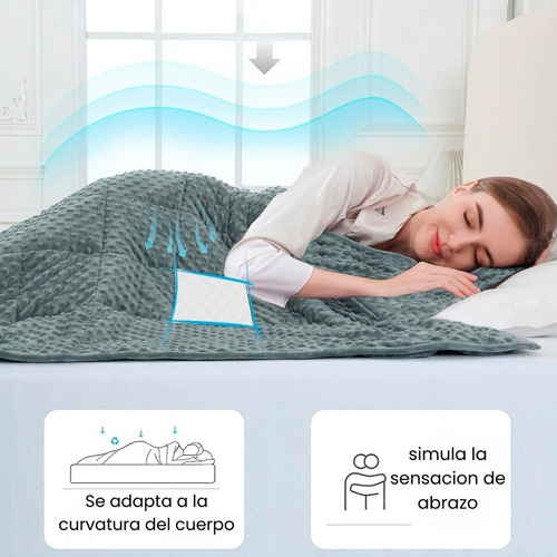 Manta Frazada Terapéutica Sensorial Con Peso Anti Estres Tea