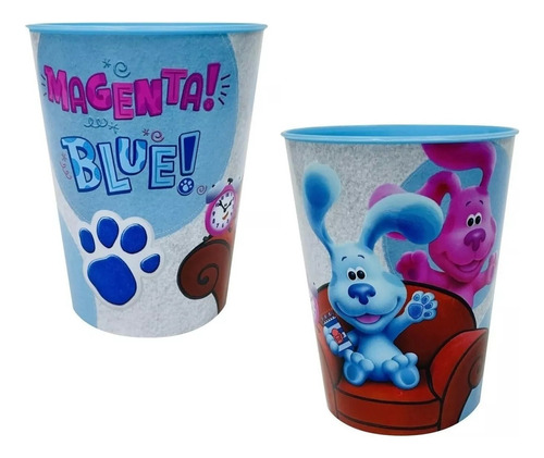 Vaso Plastico Las Pistas De Blue 468ml Cresko Bl257 Color Celeste