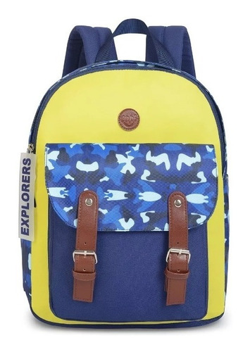 Morral Bolso Blue Camouflage Para Niños - Original Capi