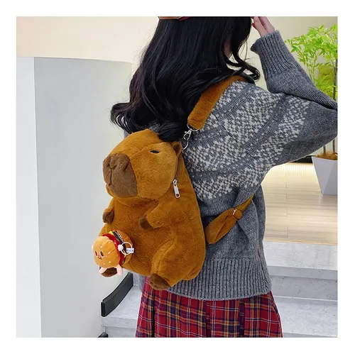 Capybara Plush Doll Backpack Girls Crossbody Bear Animal Bag