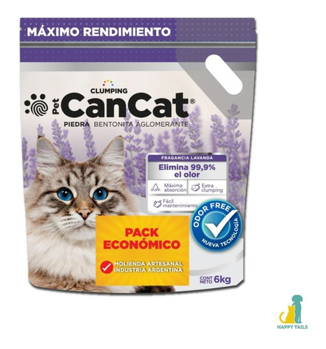 Piedras Sanitarias Cancat Bentonita Aglomerante X6kg Lavanda