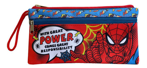 Estuche Escolar Spiderman Hombre Araña Doble Niño