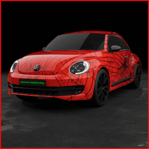 20 Metros Vinil Wrap Automotriz Volkswagen Beetle Spider Web