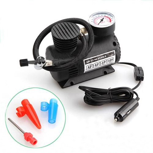  Mini Compressor De Ar Automotivo Multiuso 12v 300psi Cor Preto