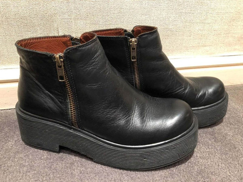 Botas Febo De Cuero Negro Talle 37 Excelente Estado