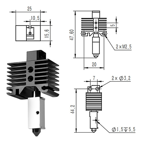 Extrusora Bambu Lab X1/p1p Twotrees, Kit Mejorado De Hotend