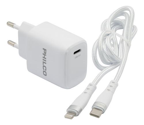 Cargador Carga Rápida Qc624 Cable Tipo-c Y Lightning, Philco