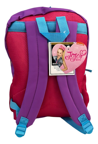 Mochila Jojo Back Pack Primaria Color Rosa Fiucha Diseño De La Tela Brillante