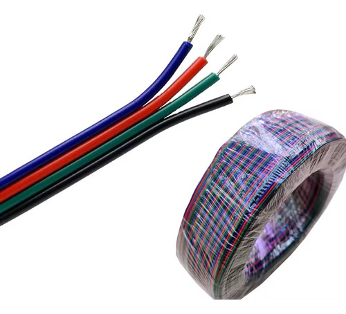 Cable Rgb X10mts 4 Polos 4 Colores Para Tiras Led 5-12-24v