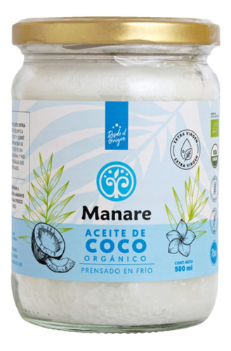 Aceite De Coco Orgánico 500 Gr - Manare