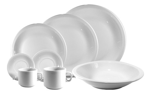 Set Vajilla 32 Piezas | Porcelana Blanca Germer Iguazu