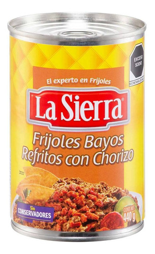 Frijoles La Sierra Bayos Refritos Con Chorizo 440g