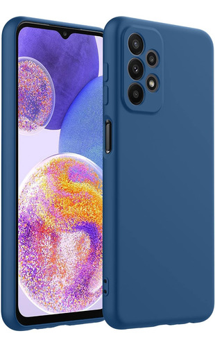 Funda Silicona Líquida Tpu Carcasa Para Galaxy A23+mica Azul Samsung Galaxy A23 5g/4g/m13 4g/m23 5g/f23 5g