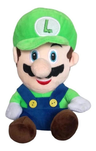 Luigi - Sentado Sonido - Mario Bross 20 X 16 Cm 