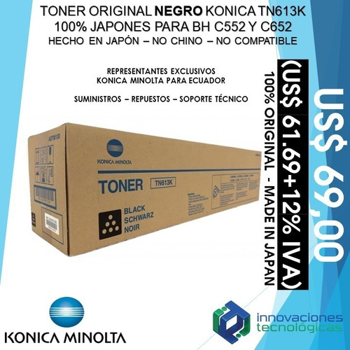 Konica Minolta Tn414 Original  Toner Negro Bh 363 423 Tn-414