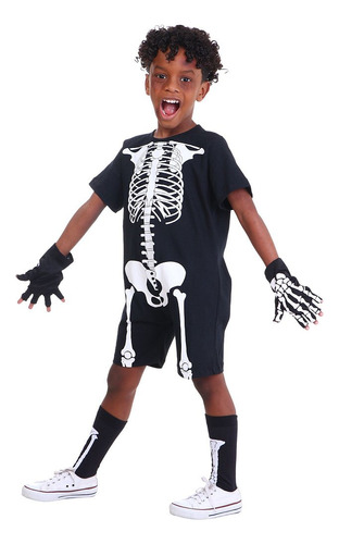 Fantasia Esqueleto Curto - Halloween - Quimera Kids