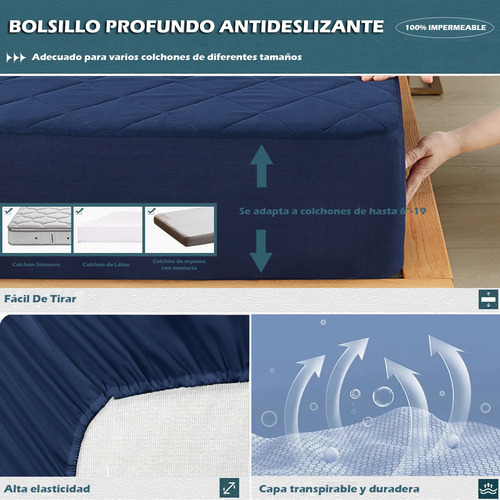 Mrustc Protector Cubre Colchón Impermeable Talla Matrimonial