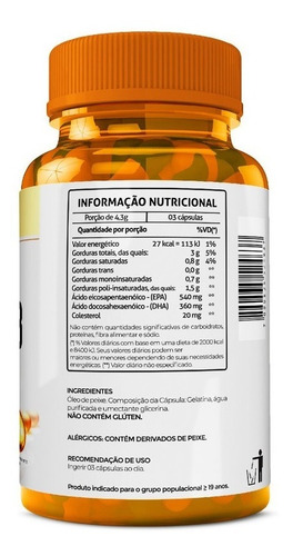 Imagem 3 de 3 de Combo Ômega 3 Óleo De Peixe 1000mg - 12 Potes C/120 Cápsulas