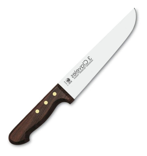 Cuchillo Tres Claveles # 1084 Inox Mgo Mad 20cms Carnicero