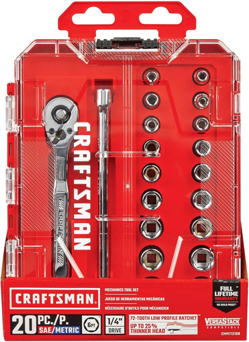 Juego De Dados Barra De Extension Rachet Craftsman 1/4 