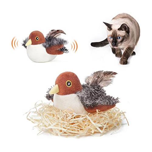 Potaroma Cat Toys Recargable Flapping Bird Sparrow, Lifelike