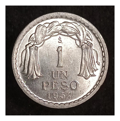 Chile Moneda 1 Peso 1957 Sin Circular Km 179a