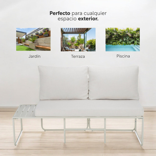 Juego De Sala L sunset ratán Sofá Seccional Para Exterior Jardín Color Natura Con cojines Y Mesa De Centro 5 piezas Mueble De Patio Terraza Balcón Kingshouse