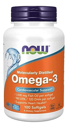 Omega 3 - 1000mg  Moleculary D. 100caps - Now Foods