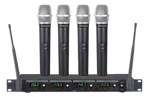 Gtd Audio 4 Micrfono Inalmbrico De Mano Sistema De Micrfonos