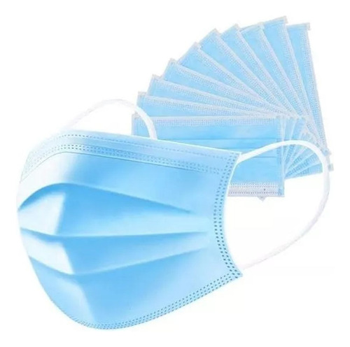 Barbijos Tricap Anmat Mascarilla Descartable Clip Nasal X 50 Color Azul
