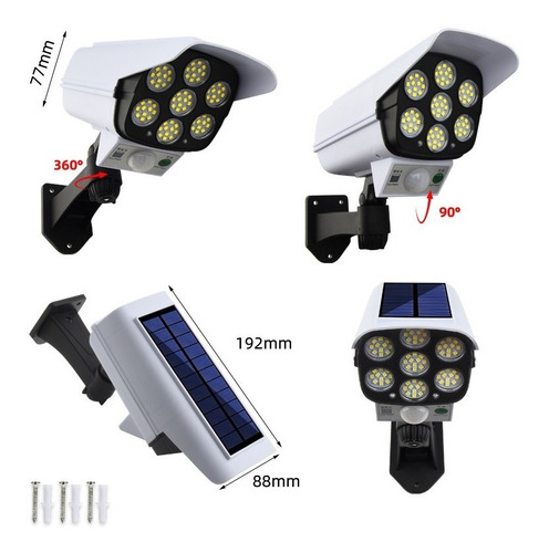 Luz Solar En Forma De Cámara De Seguridad Sensor De Luz Led