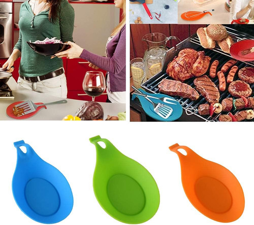 Soporte De Cuchara De Silicona Para Cocina, Paquete De 3 Cuc