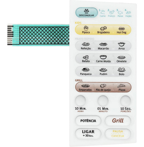Imagem 1 de 2 de Membrana Teclado Microondas Electrolux Me21g Me 21g - Relevo