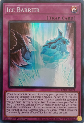 Yu-gi-oh! Ice Barrier Ra01-en071 1st Edition Super Rara