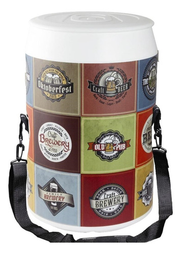 Cooler Térmico Cerveja 24 Latas Várias Estampas + Abridor