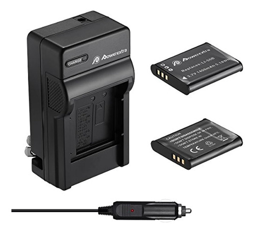 Bateria Y Cargador Powerextra 2 Pack Para Olympus Li-50b Y O