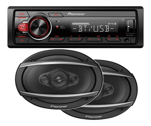 Combo Estereo Pioneer Bluetooth Aux Usb + Parlantes 6x9 450w