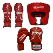 Comprar Combo Guantes + Tibial + Cabezal Boxeo Kick Boxing Muay Thai