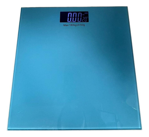 Pesa Digital De Baño De Vidrio Templado Max 180kg Color Azul Acero