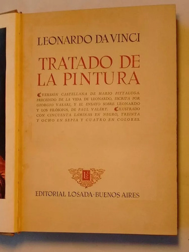 Tratado De La Pintura Leonardo Da Vinci Editorial Losada