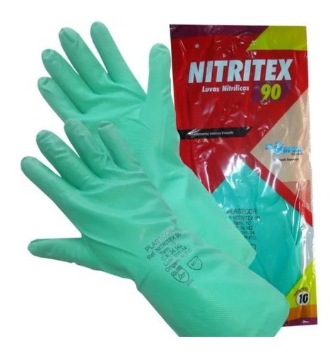  Luva Nitritex Nitrílica 90 Verde Tam 10 Plastcor C/10 Par