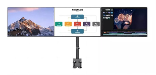 Soporte Triple Monitores Gamer Articulado Universal 13-