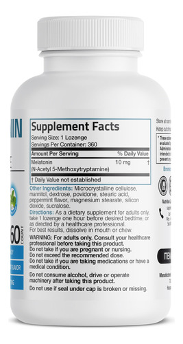 Suplemento Bronson Melatonina 10 Mg Comprimidos De Dissoluçã