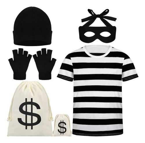 El Conjunto De Disfraces De Ladrón De Halloween Para Adultos